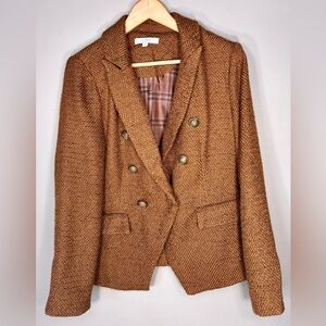 CLEO Tweed Double-Breasted Blazer